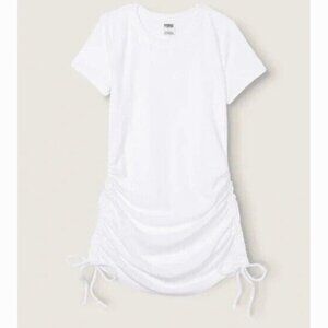 Pink Victoria’s Secret NWT Women’s small Beach Terry Ruched Sided dress White